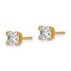 14k AA Quality Complete Princess-cut Diamond Stud Earrings