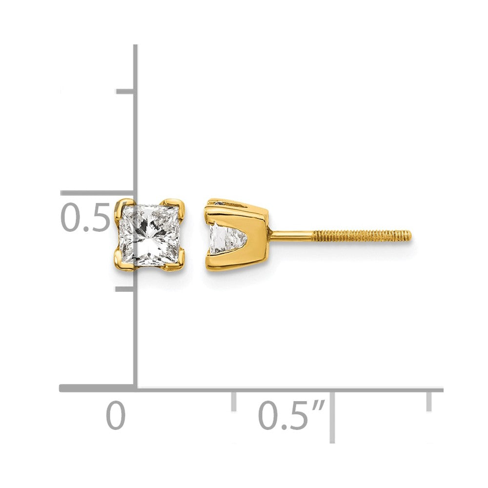14k AAA Quality Complete Princess-cut Diamond Earrings