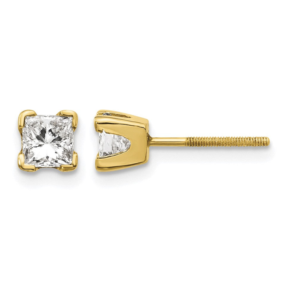 14k VS Quality Complete Princess-cut Diamond Earrings