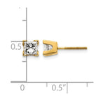 14k AA Quality Complete Princess-cut Diamond Stud Earrings