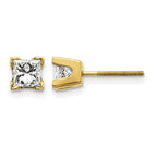 14k AA Quality Complete Princess-cut Diamond Stud Earrings