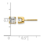 14k 1ct VS Quality Complete Princess-cut Diamond Earrings