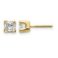 14k AAA Quality Complete Princess-cut Diamond Earrings