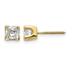 14k 1ct VS Quality Complete Princess-cut Diamond Earrings