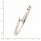 14k White Gold Complete 1/4 carat AA Diamond Hinged Oval Bangle Bracelet