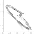 14k White Gold Complete 1/4 carat VS Diamond Hinged Oval Bangle Bracelet