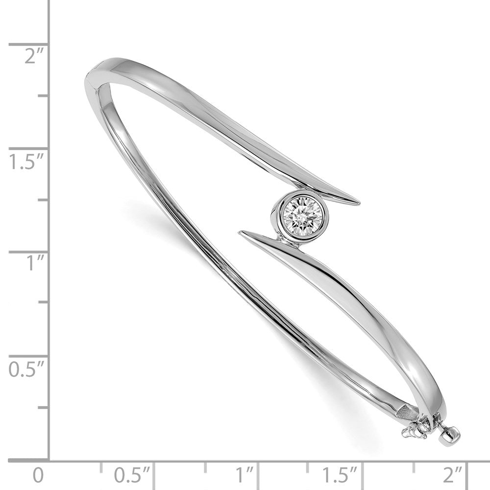 14k White Gold Complete 1/2 carat VS Diamond Hinged Oval Bangle Bracelet