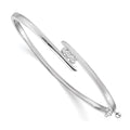 14k White Gold 1/3 carat Lab Grown Diamond VS/SI G+ Complete Bangle Bracelet