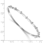 14k Complete 1/2 carat White Gold AA Diamond Hinged Oval Bangle Bracelet
