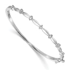 14k Complete 1/2 carat White Gold AA Diamond Hinged Oval Bangle Bracelet