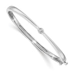 14k White Gold Complete 1/4 carat VS Diamond Hinged Oval Bangle Bracelet
