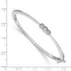 14k White Gold Complete 3-Stone 1/2 carat AA Diamond Hinged Oval Bangle Bracelet