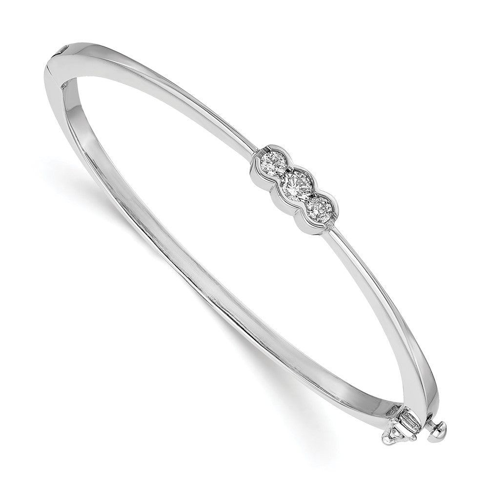 14k White Gold  1/4 carat Lab Grown Diamond VS/SI+ G+ Complete Bangle Bracelet