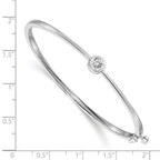 14k White Gold Complete 1/2 carat A Diamond Hinged Oval Bangle Bracelet