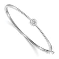 14k White Gold Complete 1/2 carat AAA Diamond Hinged Oval Bangle Bracelet