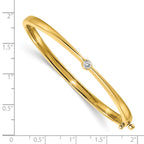 14k Polished Complete 1/4 carat VS Diamond Hinged Oval Bangle Bracelet