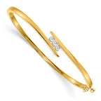 14k Complete 3-Stone 1/3 carat VS Diamond Hinged Oval Bangle Bracelet