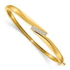 14k Complete 5-Stone 1/3 carat AAA Diamond Hinged Oval Bangle Bracelet