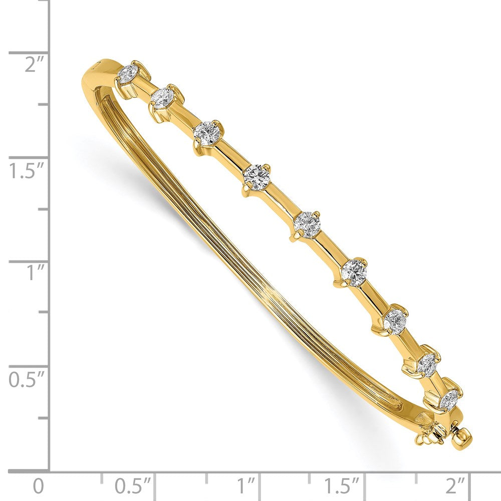 14k Complete 7/8 carat VS Diamond Hinged Oval Bangle Bracelet