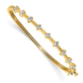 14k Complete 7/8 carat A Diamond Hinged Oval Bangle Bracelet