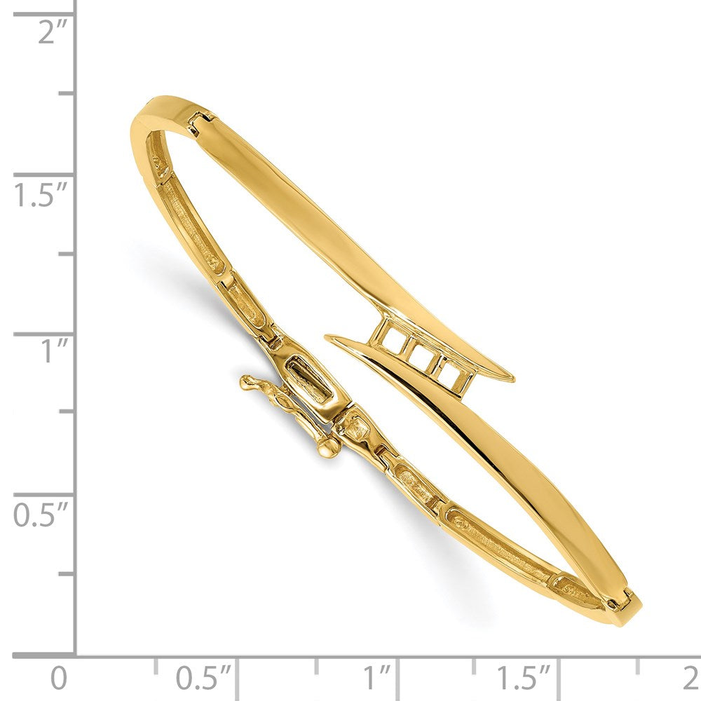 14k Complete 3-Stone 1/4 carat VS Diamond Hinged Bangle Bracelet