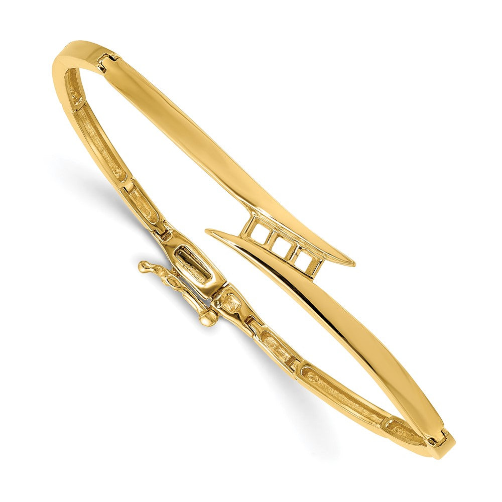 14k Complete 3-Stone 1/4 carat VS Diamond Hinged Bangle Bracelet