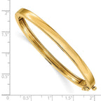 14k 5.3mm Polished Solid Hinged Oval Bangle Bracelet