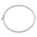 14k White Gold 3.6mm Polished Solid Hinged Oval Bangle Bracelet