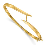 14k Two-tone Complete 1/2 carat A Diamond Hinged Oval Bangle Bracelet