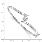 14k White Gold Complete 1/2 carat A Diamond Hinged Oval Bangle Bracelet