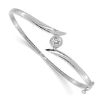 14k White Gold Complete 1/2 carat VS Diamond Hinged Oval Bangle Bracelet