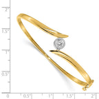14k Two-tone Complete 1/2 carat VS Diamond Hinged Oval Bangle Bracelet
