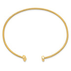 14k Polished Bar Cuff 2.00mm Flexible Oval Bangle Bracelet
