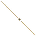 14k Complete A Diamond and Sapphire Evil Eye 2-Strand 7 inch Bracelet with 1 inch Extender