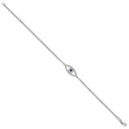 14k White Gold 2 Strand Sapphire/AAA Diamond Evil Eye w/1in Ext. Bracelet