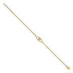 14k Complete AAA Diamond Evil Eye 2-Strand 7 inch Bracelet with 1 inch Extender