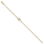 14k Complete AAA Diamond Evil Eye 2-Strand 7 inch Bracelet with 1 inch Extender