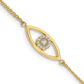 14k Complete VS Diamond Evil Eye 2-Strand 7 inch Bracelet with 1 inch Extender