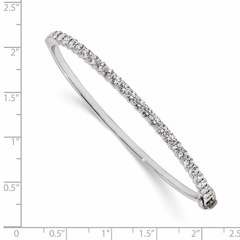 14k White Gold AA Diamond Hinged Bangle