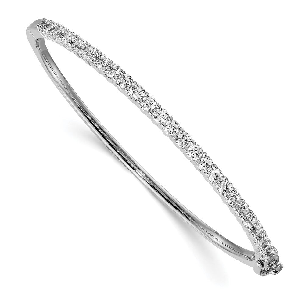 14k White Gold 2 1/3 carat Lab Grown Diamond VS/SI+ G+ Complete Bangle Bracelet