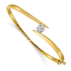 14k Two-tone Complete 1/3 carat VS Diamond Hinged Oval Bangle Bracelet