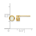 14k 4mm Round Bezel October/Opal Post Earrings
