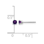 14k White Gold 3mm Round February/Amethyst Stud Earrings