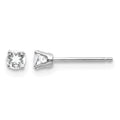 14k White Gold 3mm Round April/White Topaz Stud Earrings