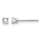 14k White Gold 3mm Round April/White Topaz Stud Earrings