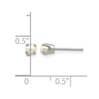14k White Gold 3.5mm June/Freshwater Cultured Pearl Stud Earrings
