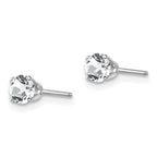 14k White Gold 4mm Round April/White Topaz Stud Earrings