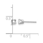 14k White Gold 4mm Round April/White Topaz Stud Earrings