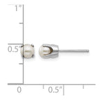 14k White Gold 4mm Round June/Freshwater Cultured Pearl Stud Earrings