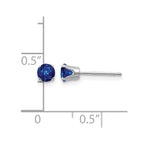 14k White Gold 4mm Round September/Sapphire Stud Earrings